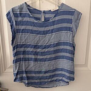 Millibon Navy and White Striped Blouse